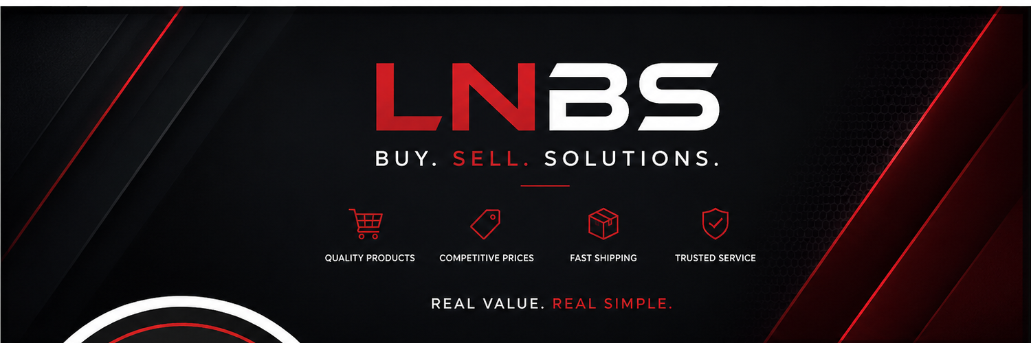 LNBS banner artwork with the words Buy. Sell. Solutions.